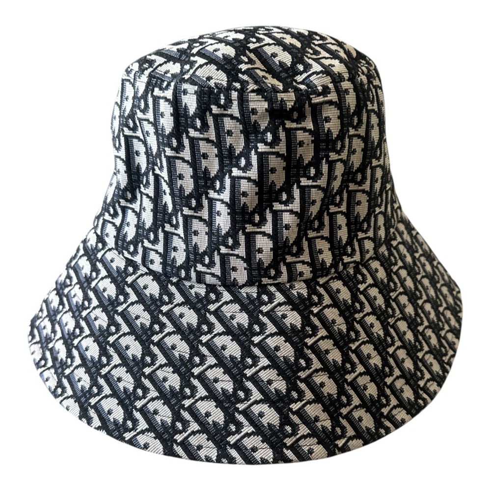 Dior White and Blue Monogram Bucket Hat
